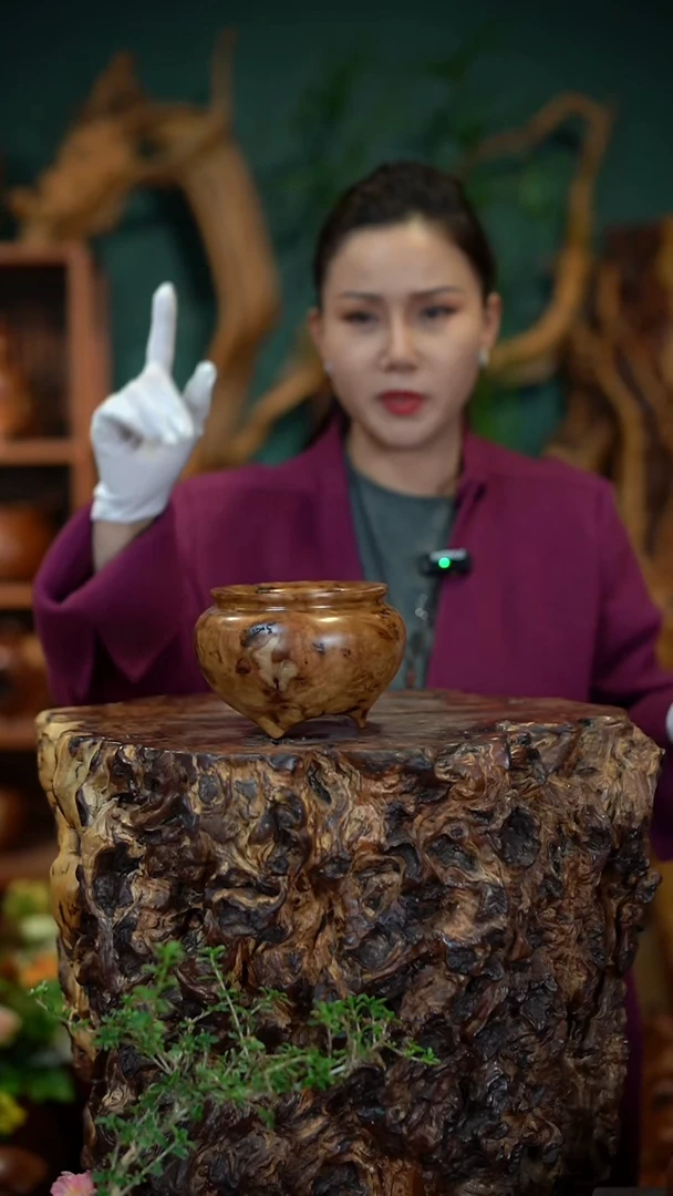 枣木雷击枣木三足香炉