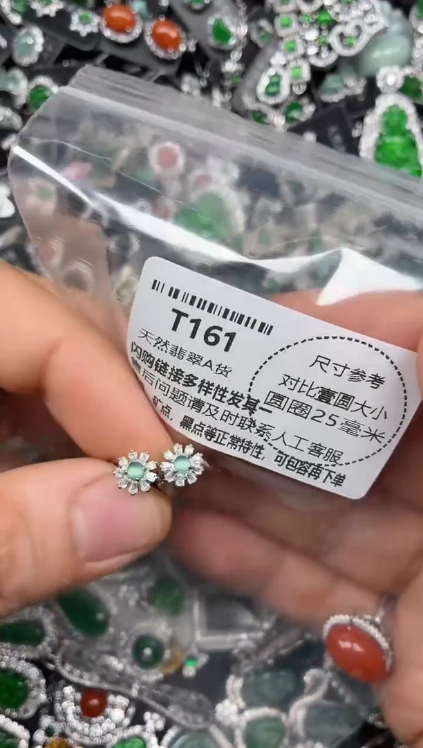 颈饰未镶嵌翡翠T161耳扣