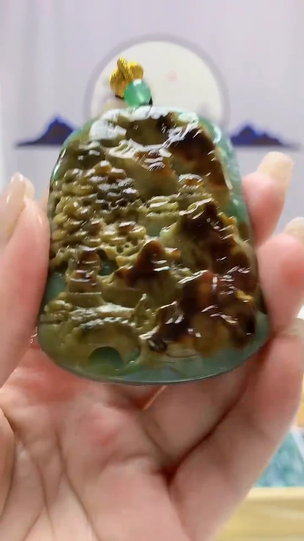 定制翡翠未镶嵌4812ms-毛货136山水