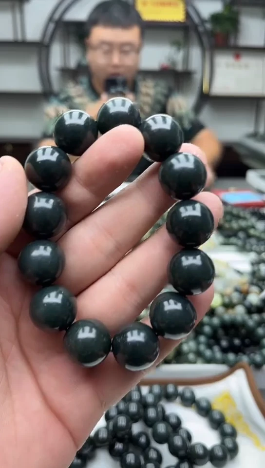 手串未镶嵌和田玉纯天然新疆塔县油青18