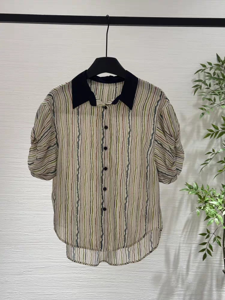 10717女士宽松休闲显瘦2025年夏季新款时尚气质百搭减龄女上衣