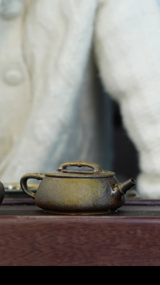 茶壶紫砂柴烧紫砂 天青汉瓦150cc