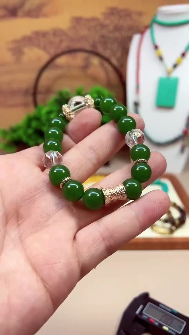 手链14K金镶嵌和田玉S447