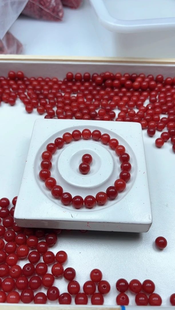 南红玛瑙散珠未镶嵌L436 柿子南红8mm25个8元