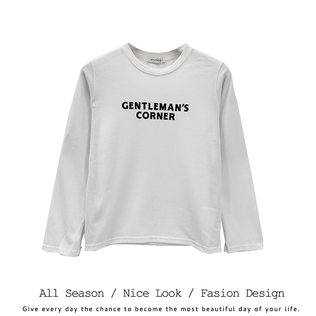 951      时尚白色字母印花修身圆领套头舒适长袖      款号#4083