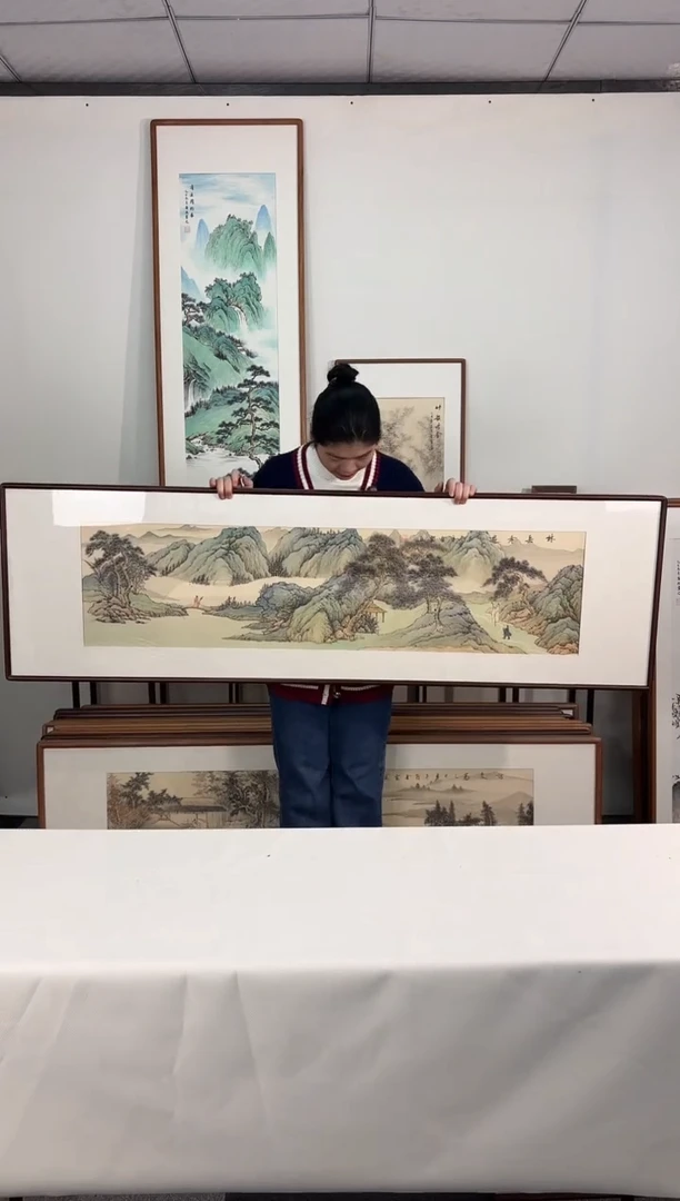 国画手绘*林岳吟游*52*172cm