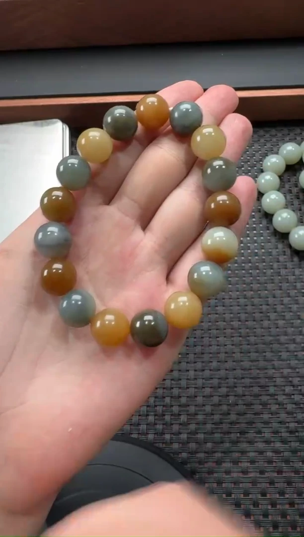 未镶嵌手串和田玉新疆楼兰三色手串卡12