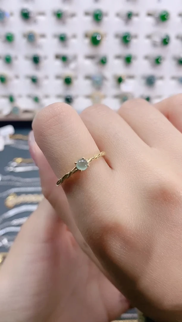 【闪购商品】翡翠戒指银S925镶嵌天然翡翠