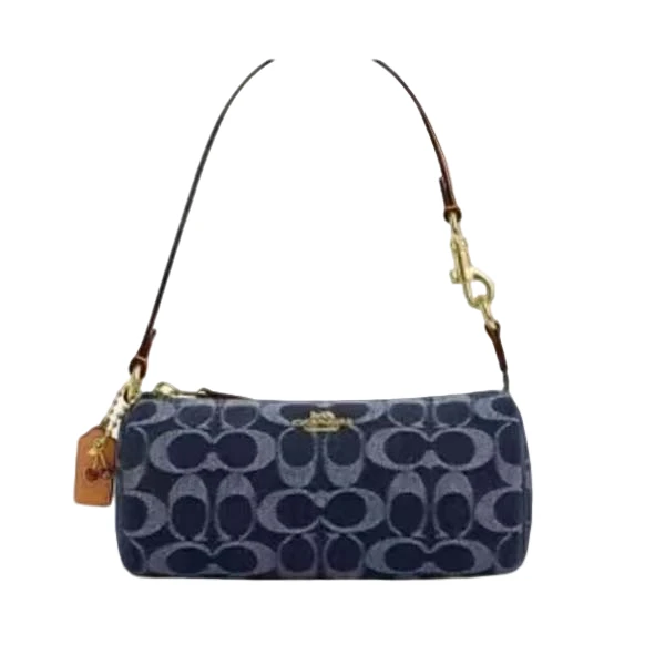 COACH/蔻驰 CZ459 IMXIA NOLITA 20 丹宁蓝色笔筒包 20*8.5*8.5