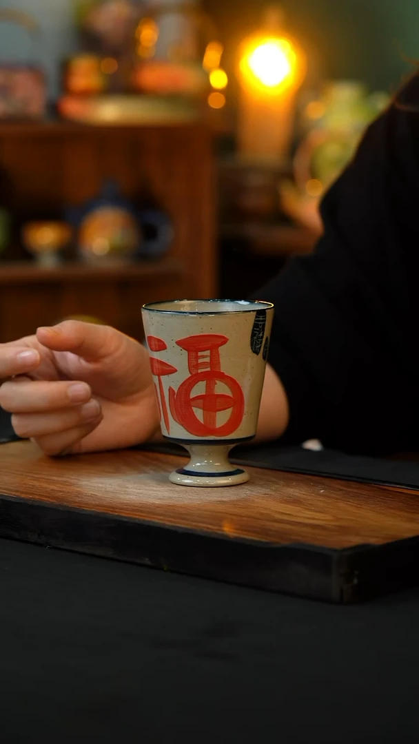 杯手绘心瓷陶瓷浮力