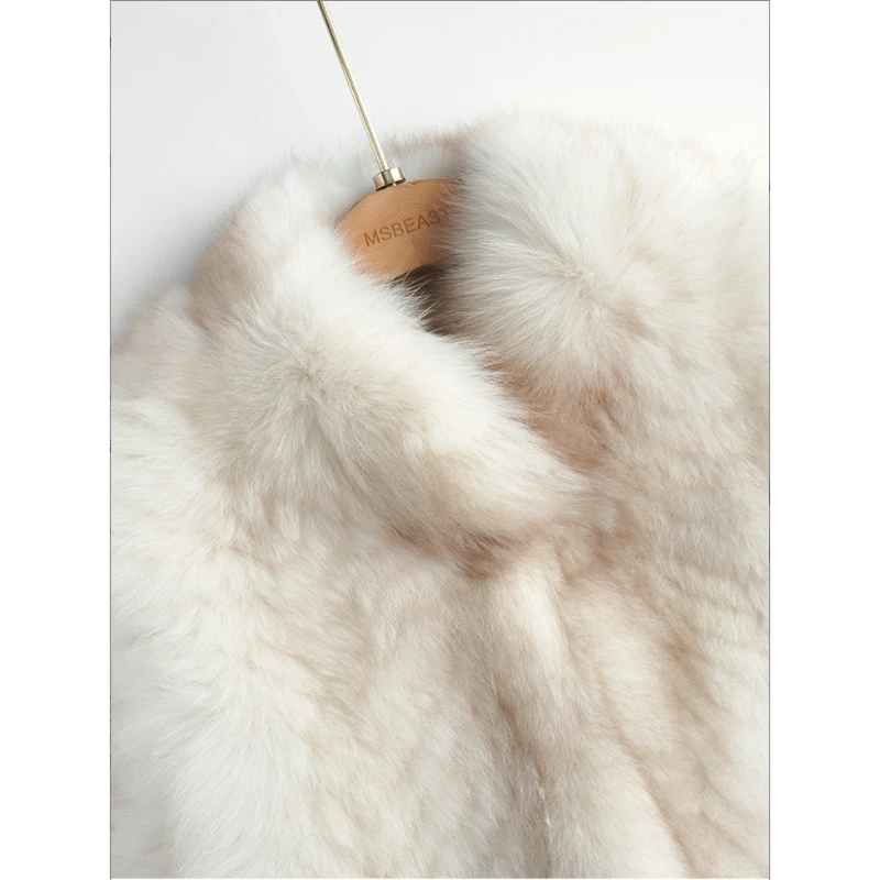 MSBEAST精致显瘦V字车条狐狸毛皮草马甲丨朦胧月光