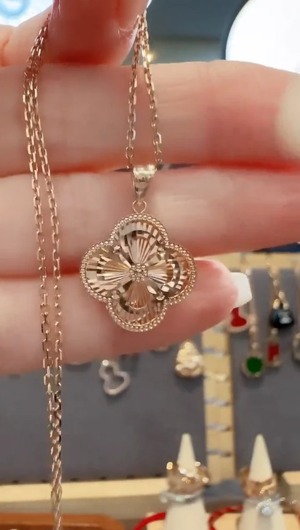 吊坠(不含链)18K金18K金幸运草吊坠不含链