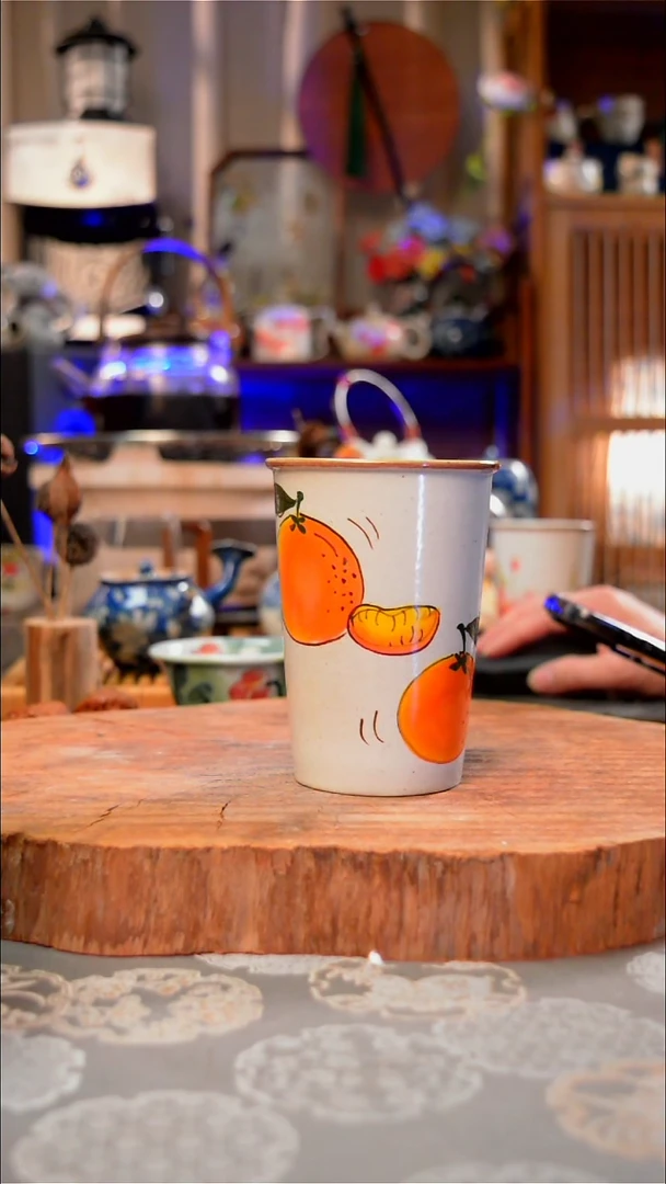 【闪购商品】杯子橙子手工手绘手工手绘