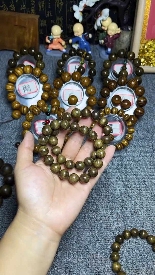 阴沉木手串/手链1.2带闪电纹55