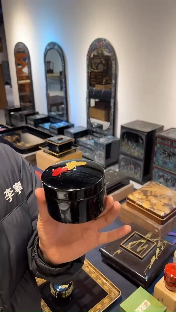 茶枣+杯垫套组 大漆漆器大漆漆器