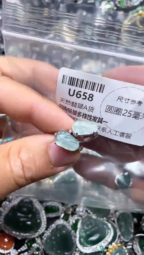 【闪购商品】翡翠颈饰未镶嵌U658耳扣