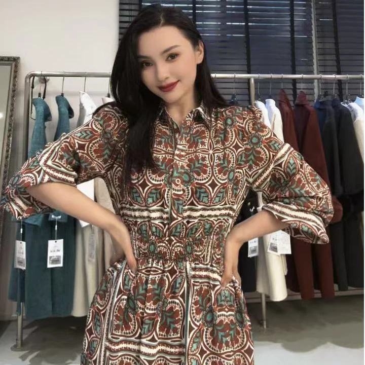 时尚套装印花时尚女装气质短袖连衣裙夏季显瘦