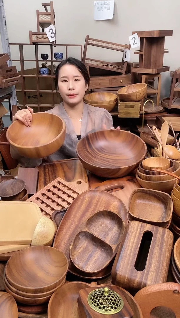 木 南美胡桃木碗25*10cm  内销