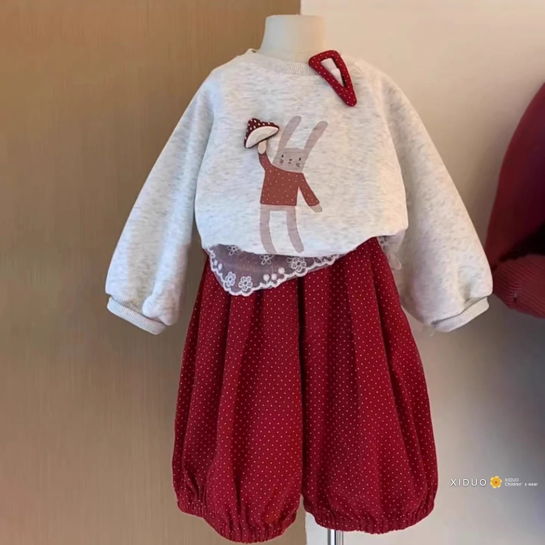 韩版童装女童长袖卫衣秋装2025新款时髦洋气宝宝休闲卡通印花上衣