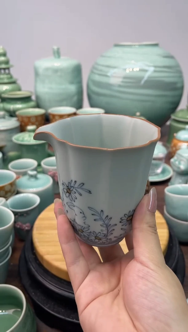手鼓彩绘  慧仙青瓷 龙泉青瓷大促