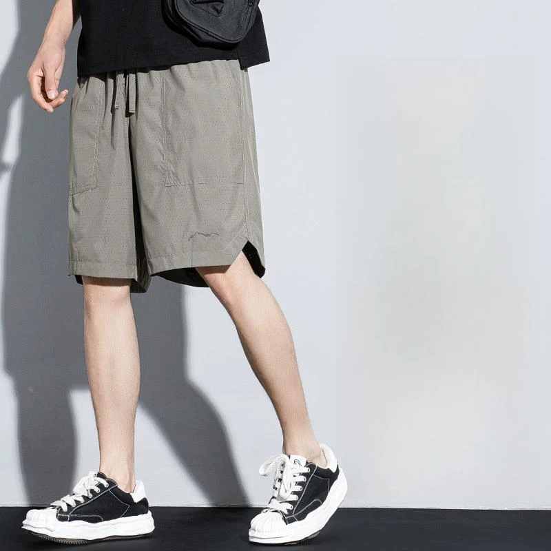 LOzP透气网眼男士短裤2025夏季薄款速干宽松外穿五分休闲半腿中裤