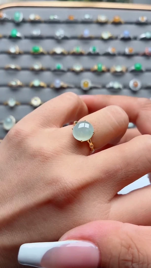 银S925镶嵌戒指翡翠.