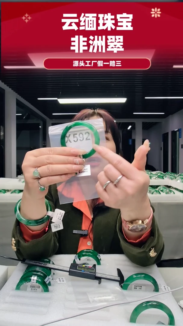 未镶嵌手镯石英质玉（非洲翠）52圈口X592