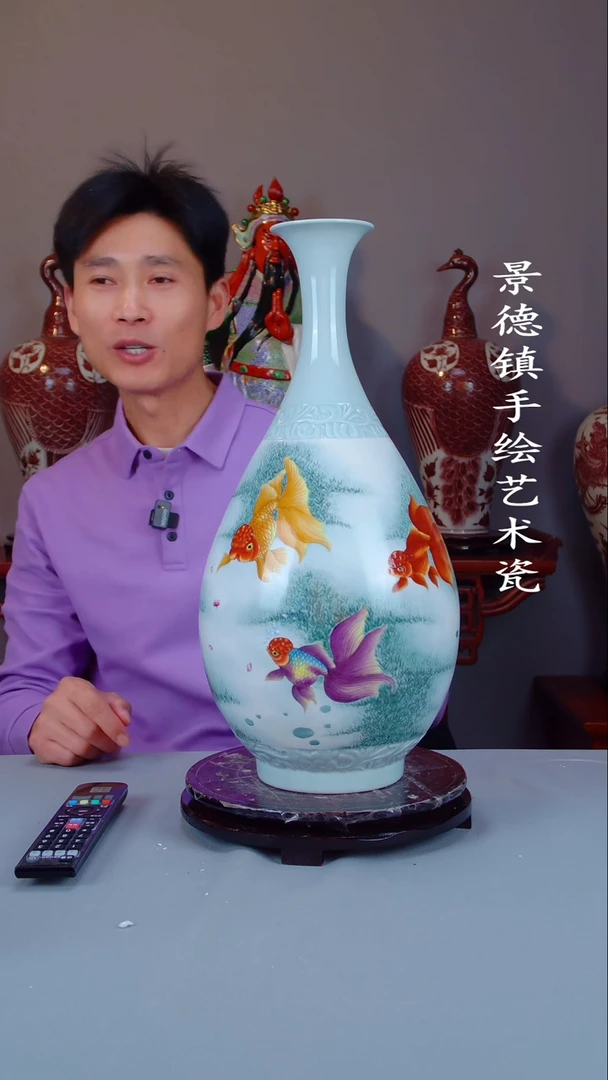 摆件陶景德镇手工手绘陶瓷摆件64