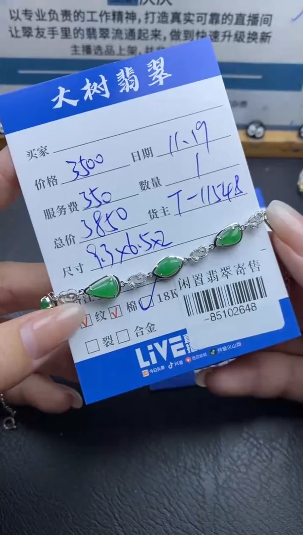 颈饰18K金镶嵌翡翠手串多人-85102648