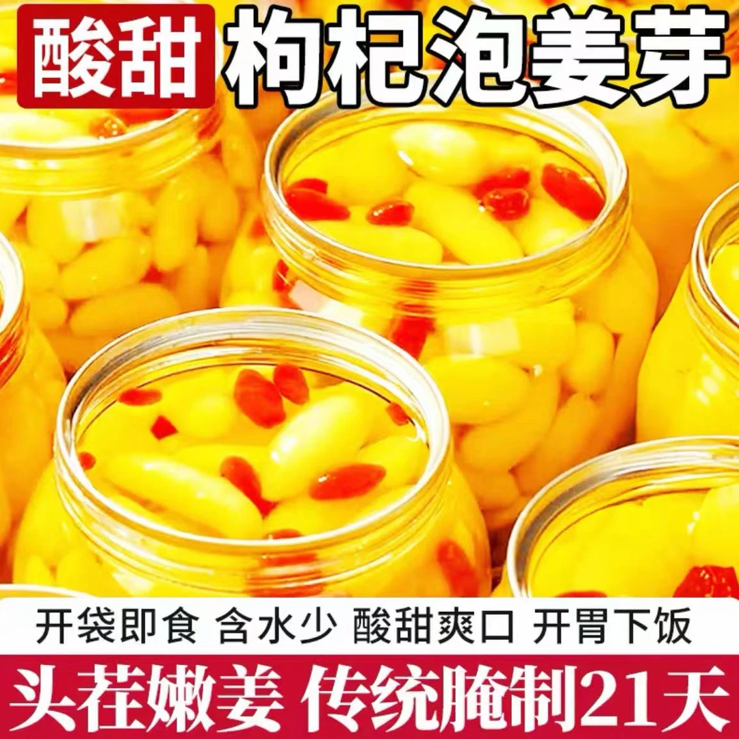 淄博特产枸杞泡姜芽新鲜腌制酸甜脆嫩爽口开胃下饭菜糖醋泡姜片