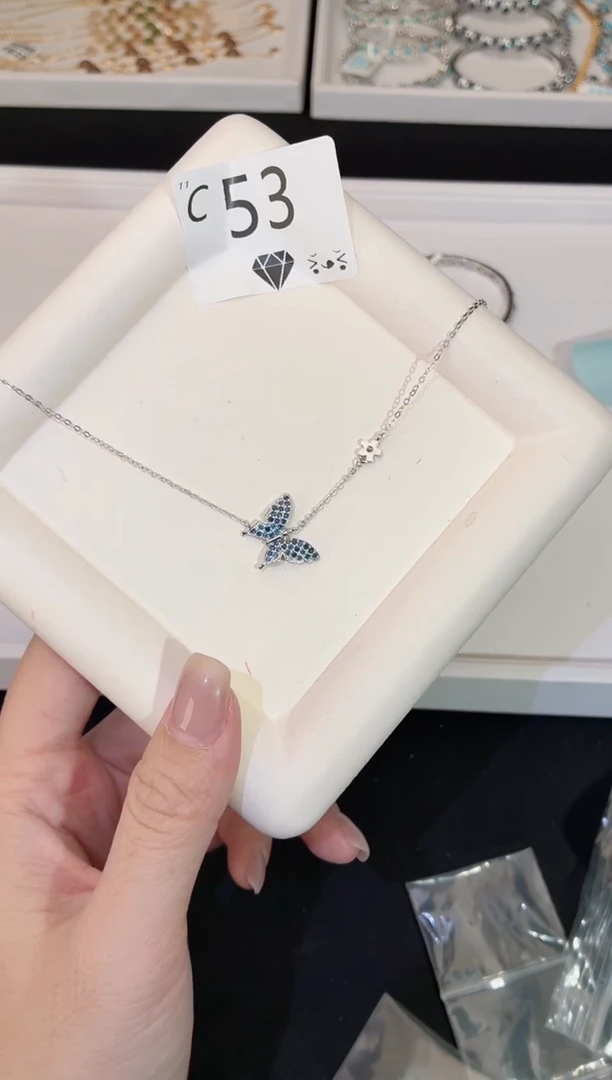 颈饰蓝宝石银S925镶嵌多样性发一C53