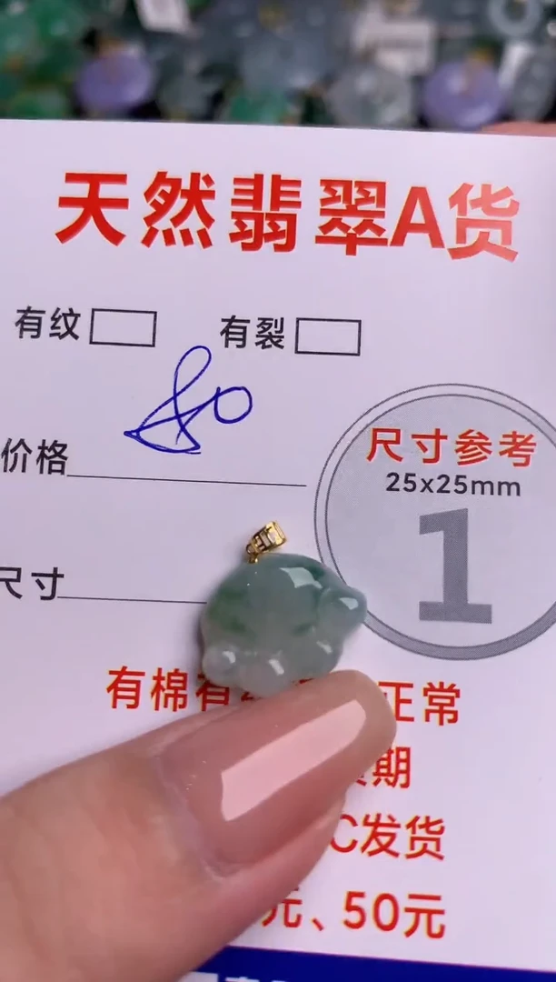 翡翠18K金镶嵌颈饰24000103