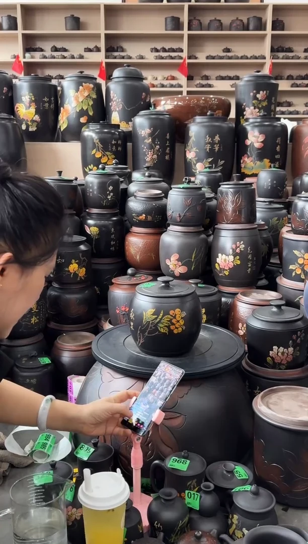 罐条*瑕疵茶叶罐  腰鼓彩填  732