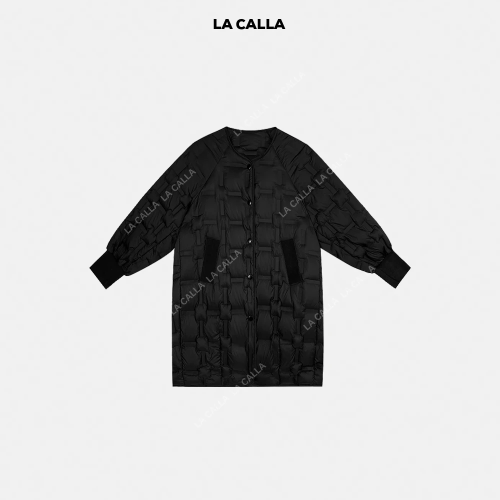 LA CALLA菱格羽绒气质设计感日常白鸭绒羽绒服L1605