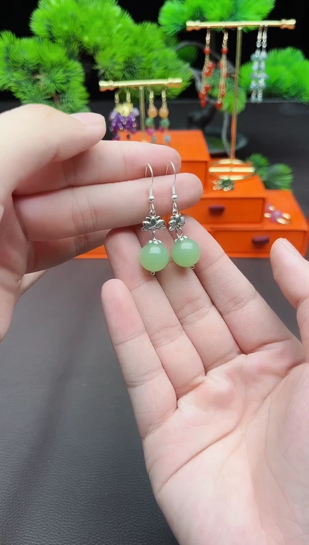 玛瑙/玉髓耳饰银S925镶嵌427