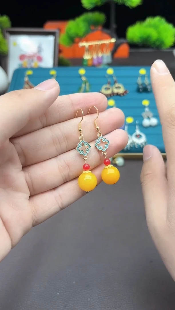 【闪购商品】玛瑙/玉髓耳钉银S925镶嵌234000