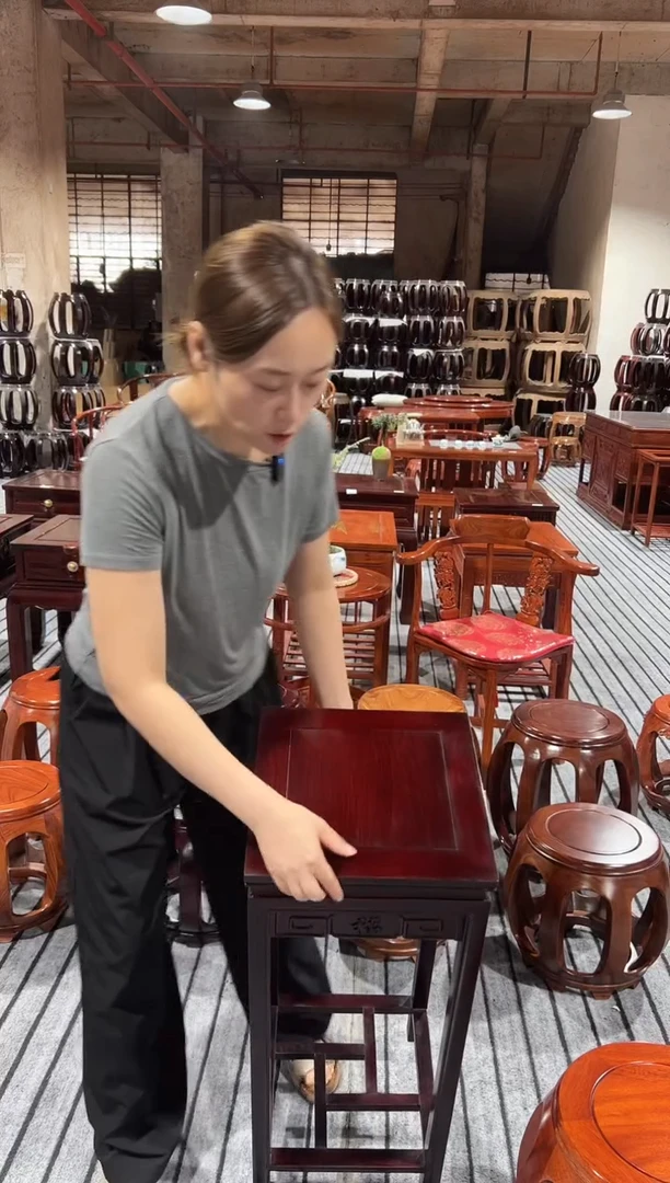 花梨木微瑕花梨木酸枝色福字花架不退不换