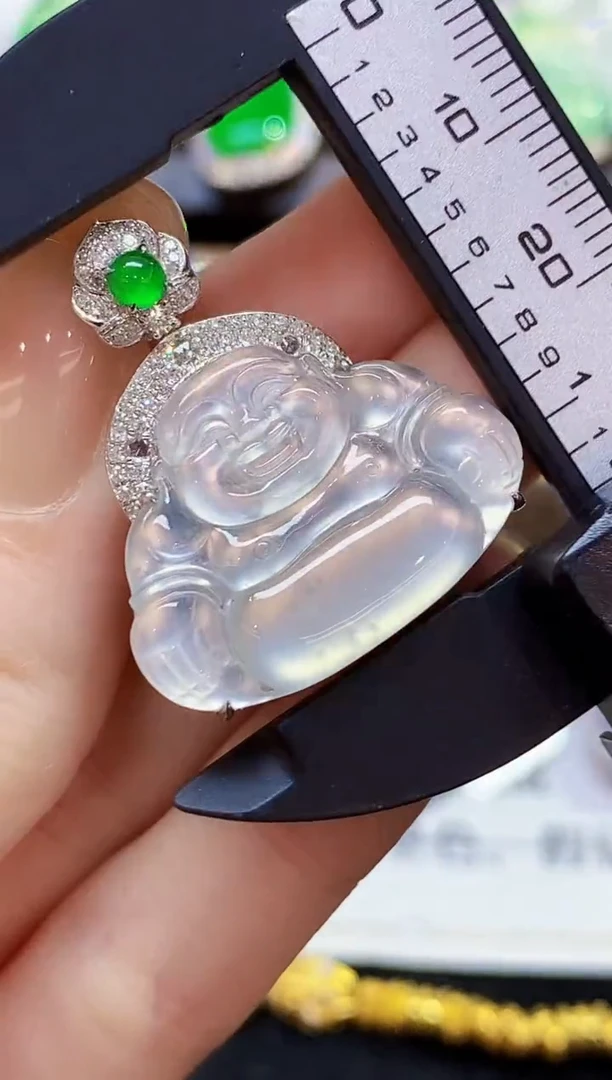 吊坠(不含链)18K金镶嵌翡翠DJ