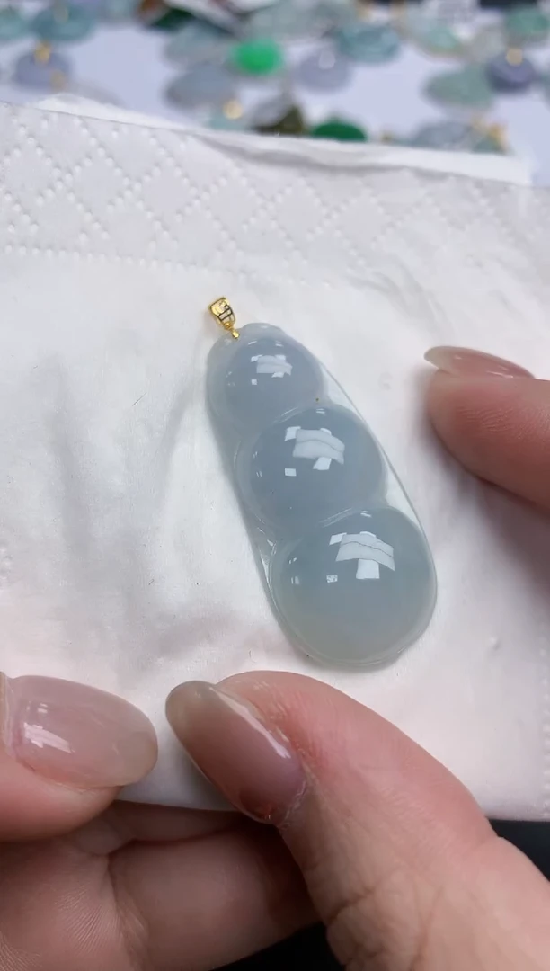 【闪购商品】翡翠颈饰18K金镶嵌天然缅甸翡翠A货