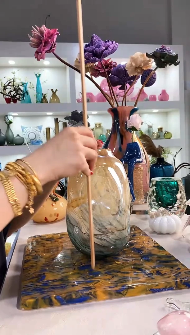 慕忆家手作琉璃花瓶微瑕