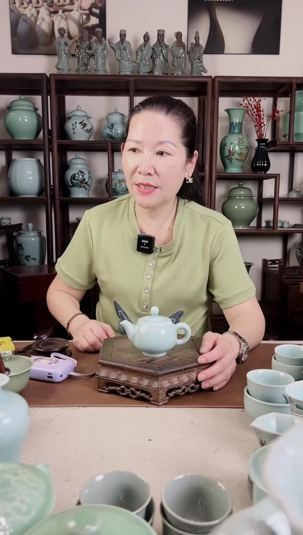 纯手工 粉青 壶（大口）