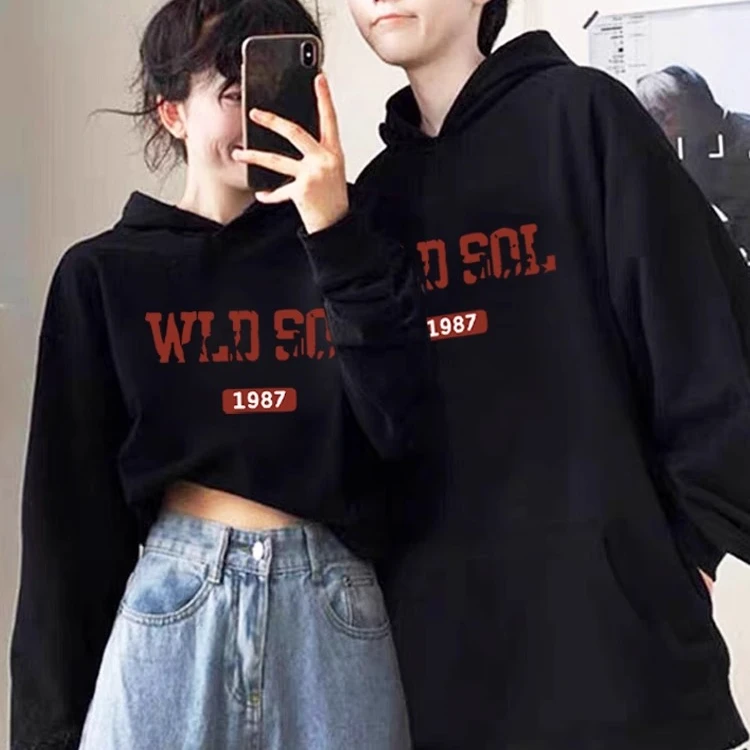 2025新款春秋冬季情侣装卫衣服时尚潮流牌小众高级感韩版短款显瘦