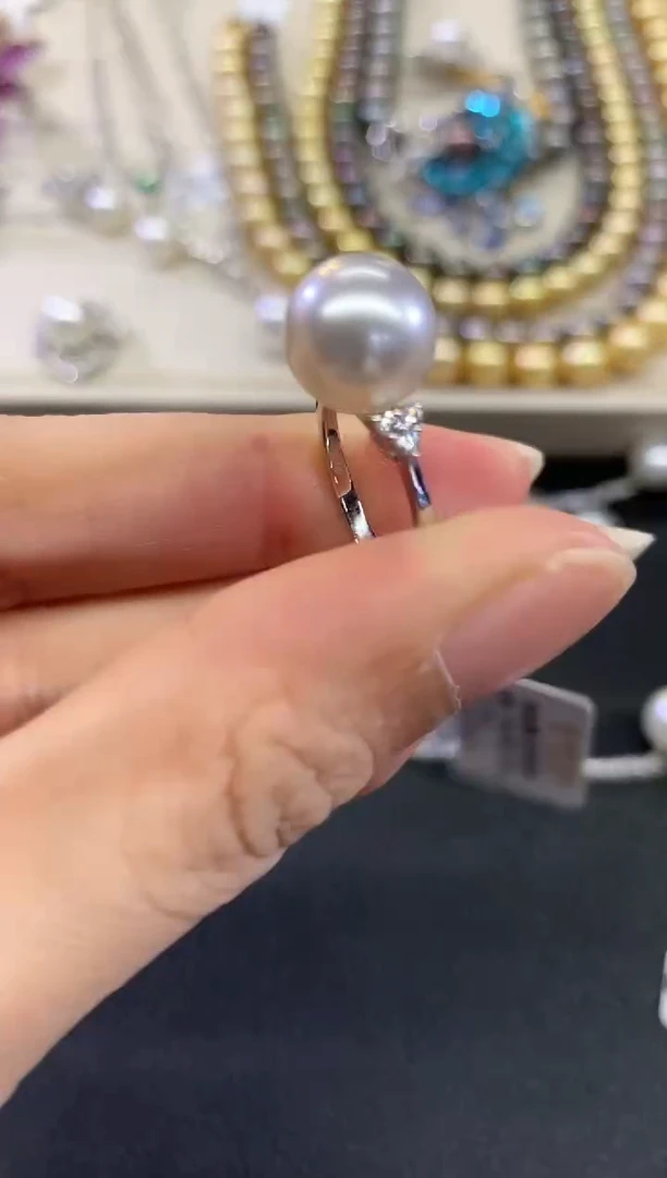 18K金镶嵌戒指海水珍珠m242