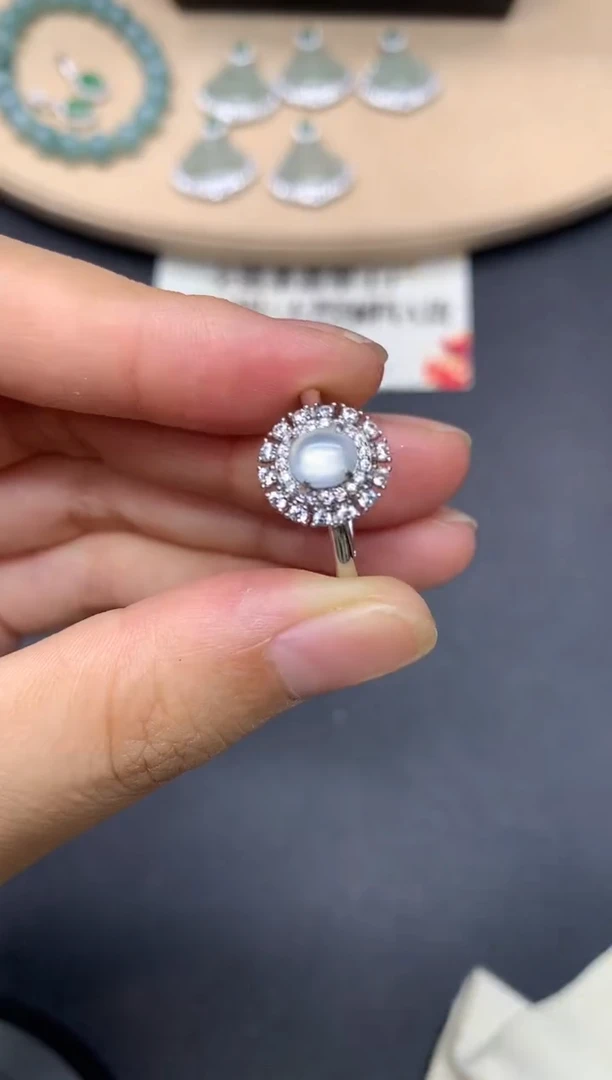 翡翠戒指银S925镶嵌蛋面【多样性发其一】