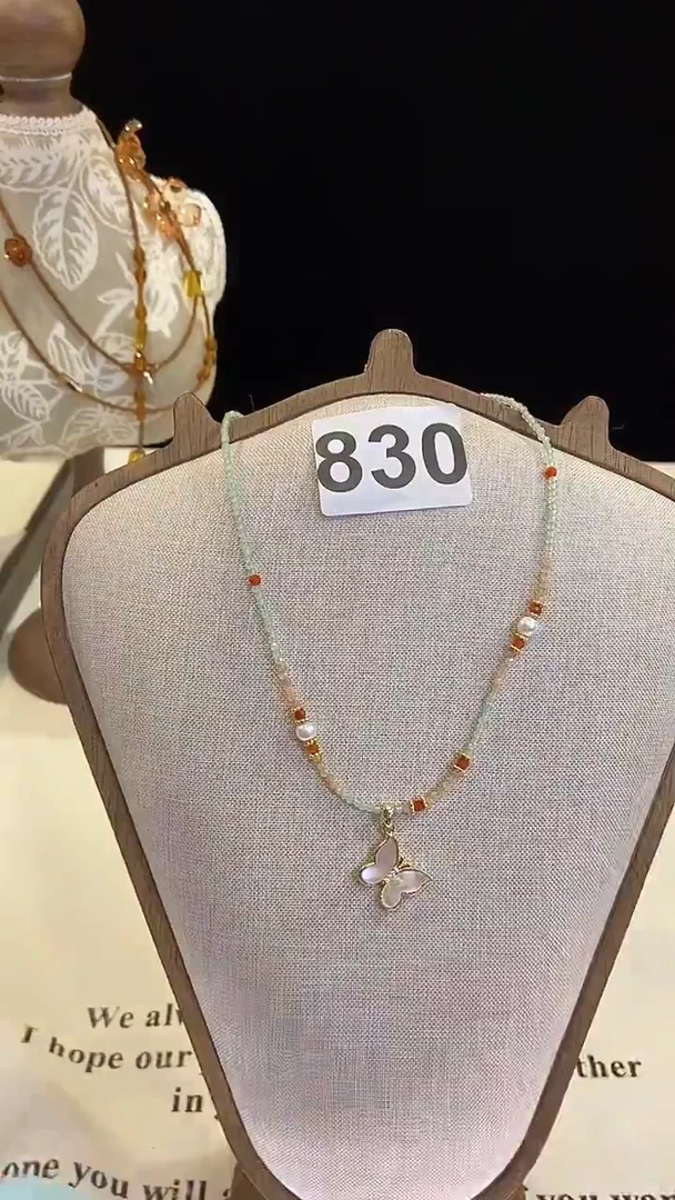 项链钛钢淡水珍珠830