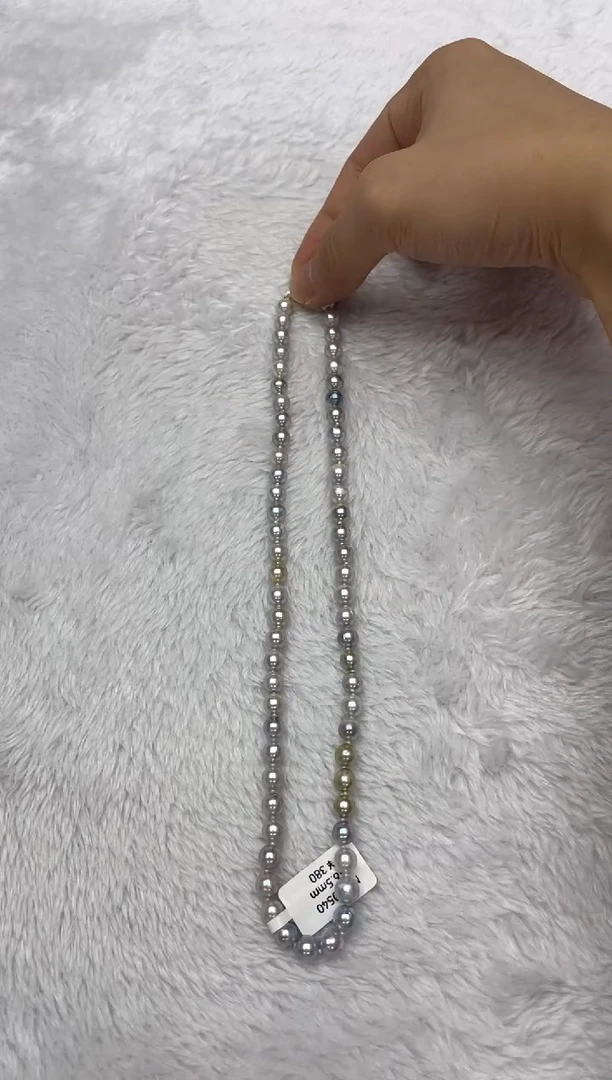 海水珍珠银S925镶嵌项链AK真多麻6-6.5mm