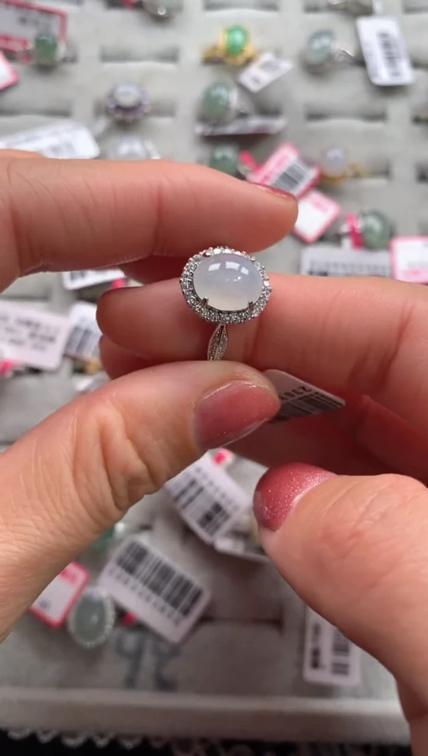 【闪购商品】翡翠戒指银S925镶嵌1111111111     1