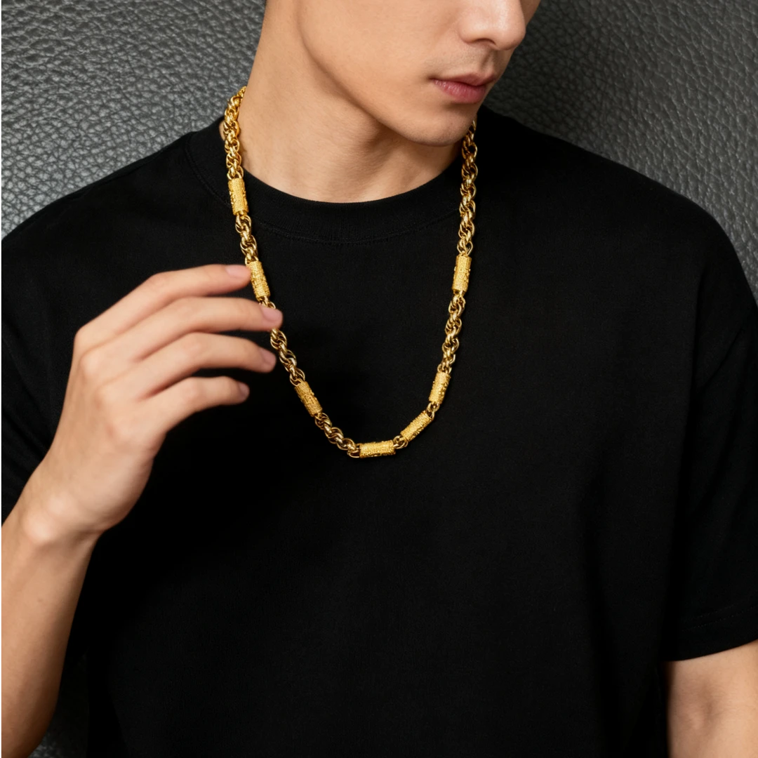 铜合金项链 男项链霸气土豪项链男性项链转运项链高级感装饰品