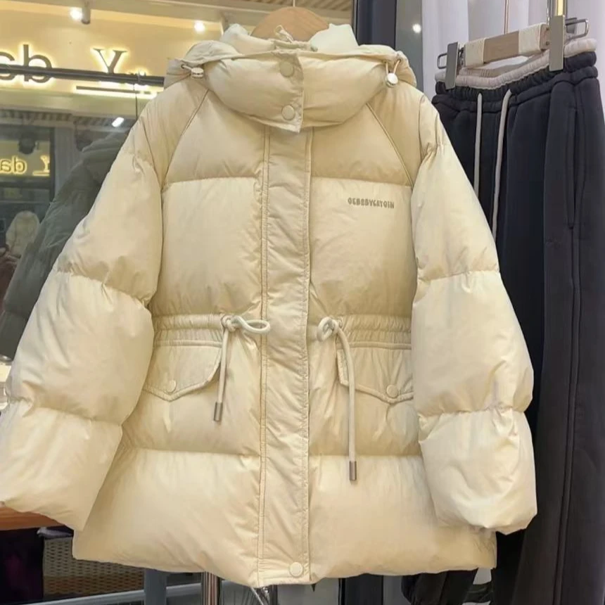 【haobaby】2024抽绳收腰连帽保暖羽绒服8850