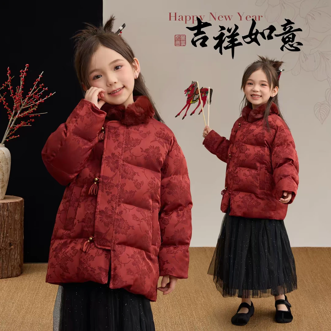 C400 冬季女童中国风洋气拜年服